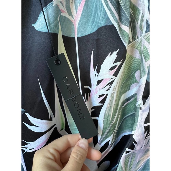 NWT Carbon38 Silky Drawstring Wide Leg Bird of Paradise Pants - Picture 3 of 5